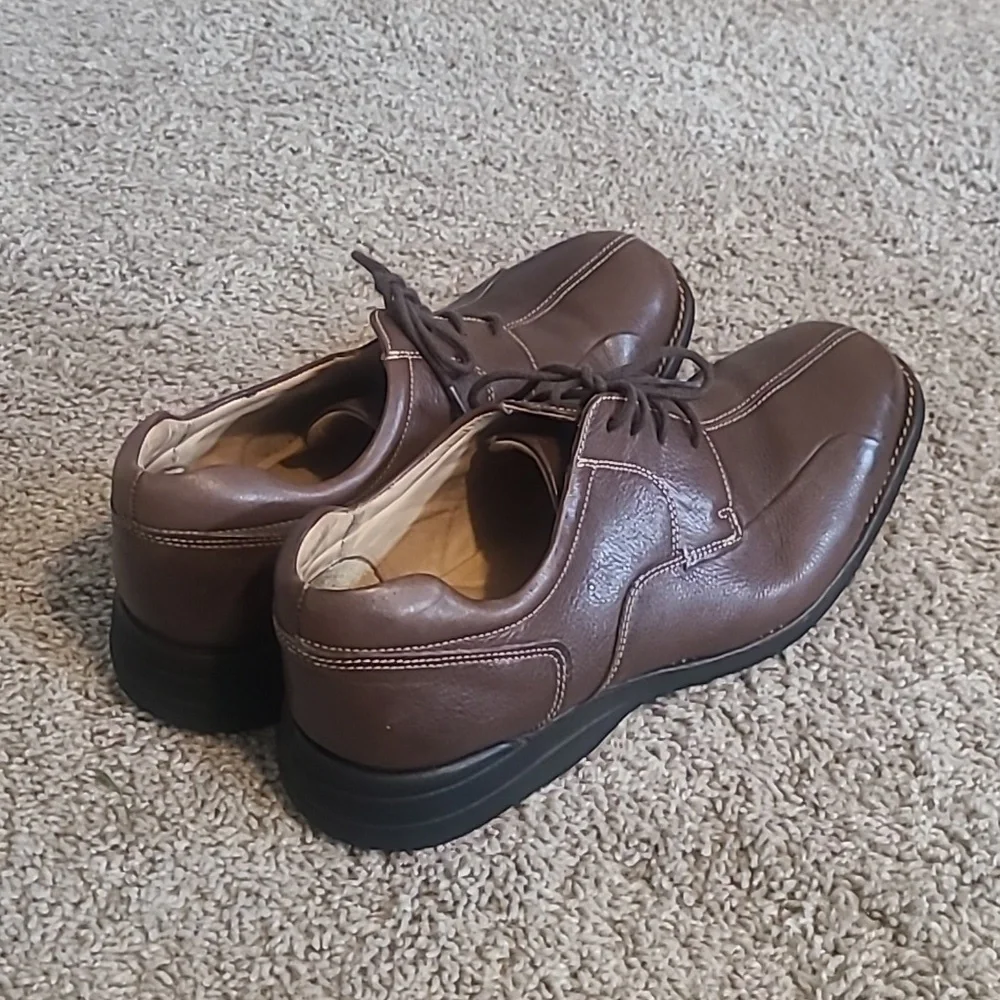 GUC Johnston & Murphy Sheepskin Oxford Brown Dress Shoes Men's Sz 10.5M